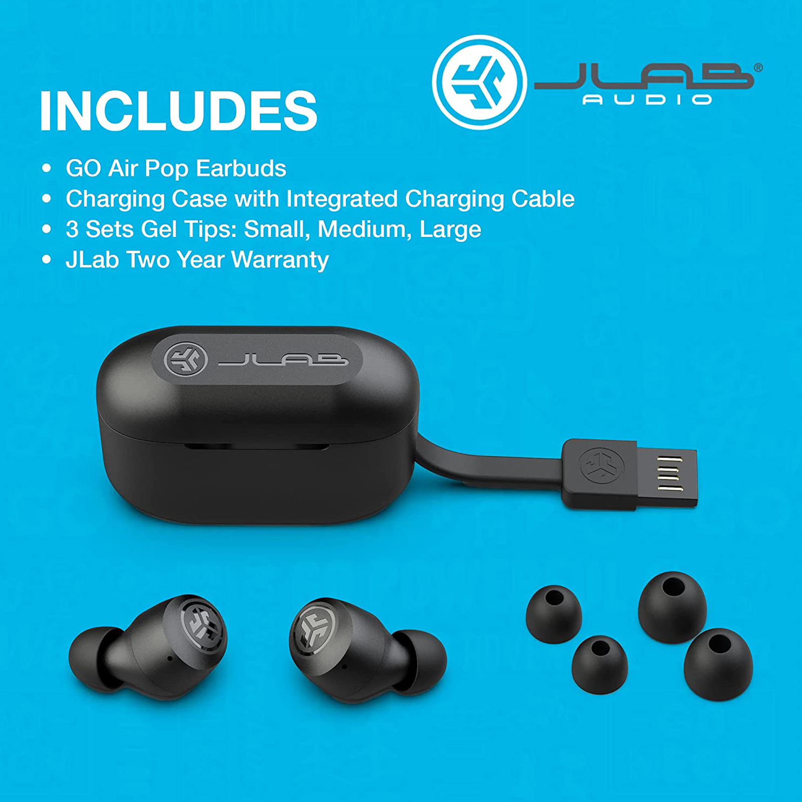 Buy JLab Go Air Pop IEUEBGAIRPOPRBLK12 TWS Earbuds IPX4 Sweat